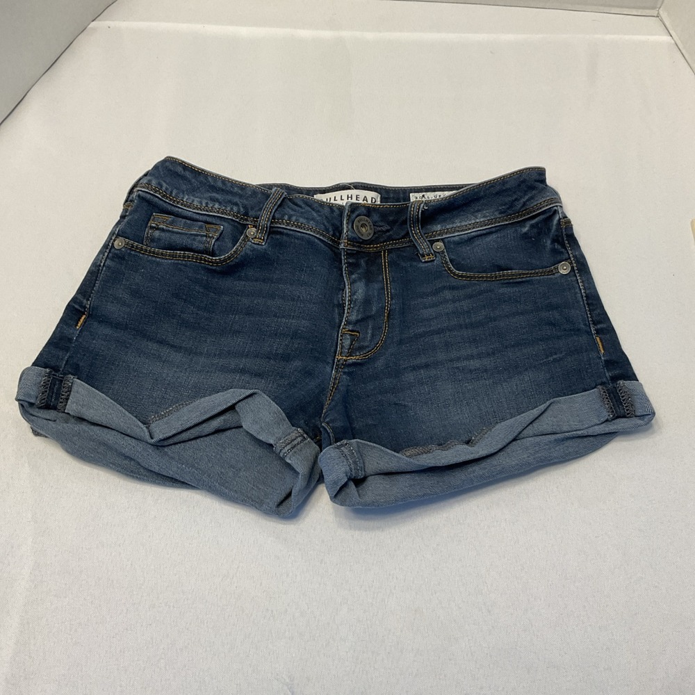 Bullhead Womens Denim‎ Shorts Size 3 Juniors Blue Rolled Cuff